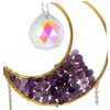 KONTONTY Crystal Rainbow Moon Shaped Stones Sun Catcher Wind Chime