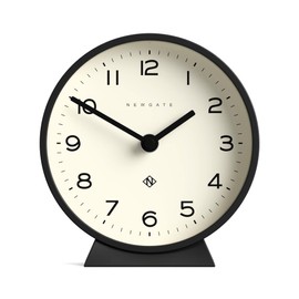 NEWGATE® M Mantel Echo Desk Clock | Modern Round Design | Black | Easy to Read Numbers | Contemporary Style for Desk, Table, Shelf or Bedside