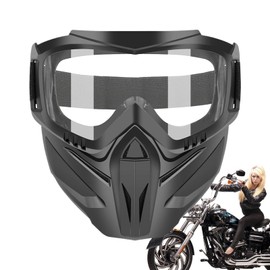 Motorcycle Riding Goggles with Face Cover | Safety Goggles,Motorcycle Helmets Riding Goggles Glasses with Face Cover Adjustable Non-slip for Offroad Cycling