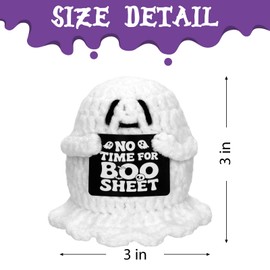 GIFTIARA - 12 piezas divertidas de peluche de apoyo emocional de fantasma positivo, lindo juguete de ganchillo con tarjeta positiva para muñecas de animación regalos para Helloween cumpleaños fiesta