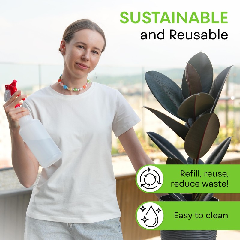 BRIGHTFROM 32 OZ Empty Plastic Spray Bottle, Heavy Duty with