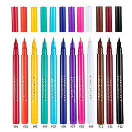 Liquid Vegan Eyeliner, Colorful Neon Eyeliner Pencil, long-lasting, waterproof, smudge proof, sharp tip, quick dry, easy cleansing Makeup Gift for Women (Dark Brown#10)