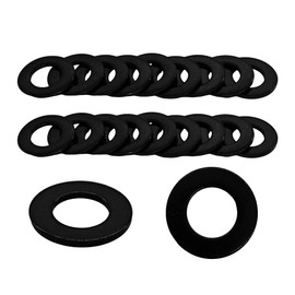 Runseaway 20Pcs M10 Flat Washers, Black Stainless Steel Sealing Rings, ID 10mm, OD 20mm, Thickness 1.5mm, Heavy Duty Washers for Home, Factory and DIY Projects