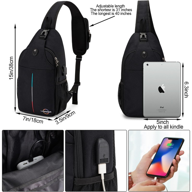 Crossbody Sling Bag, Chest Bag Backpack Daypack Fanny Pack Cross