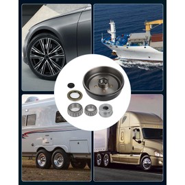 SCITOO Wheel Hub Wheel Bearing Assembly fit Boat Trailer Brake Drum Kit 5-4.5 Bolt Circle Wheel Hub Kit 10 x 2-1/4 3500lb Axle 5 Bolt Lug 68149 & 44649 Black 0 Wheel Hub Bearing Assemblies 1pc