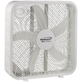 Brentwood Kool Zone Box Fan, 3-Speed 20-inch, White