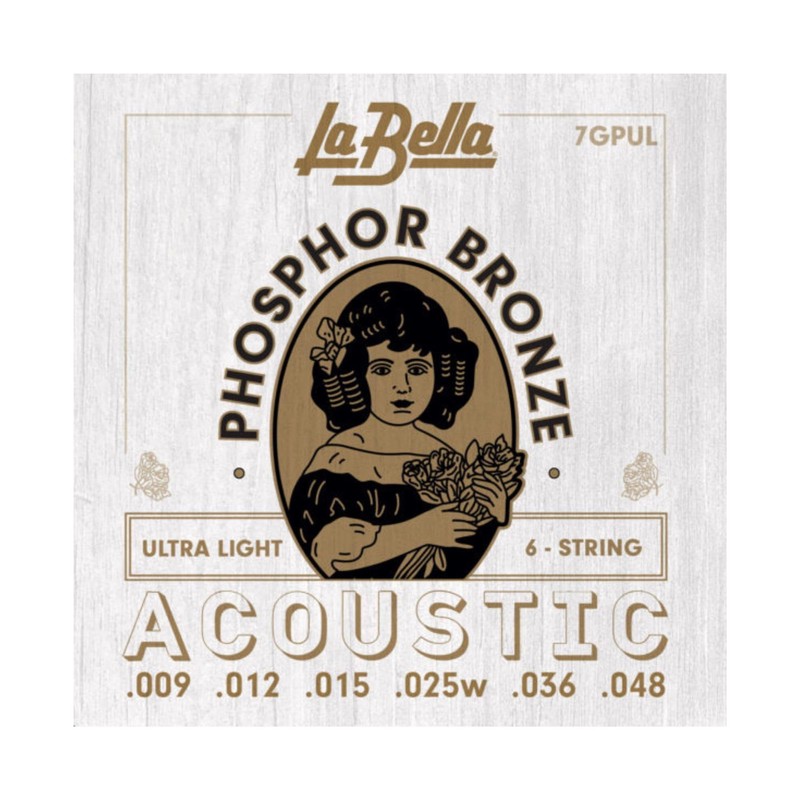 La Bella 7GPUL Phosphor Bronze - Ultra Light Acoustic Guitar