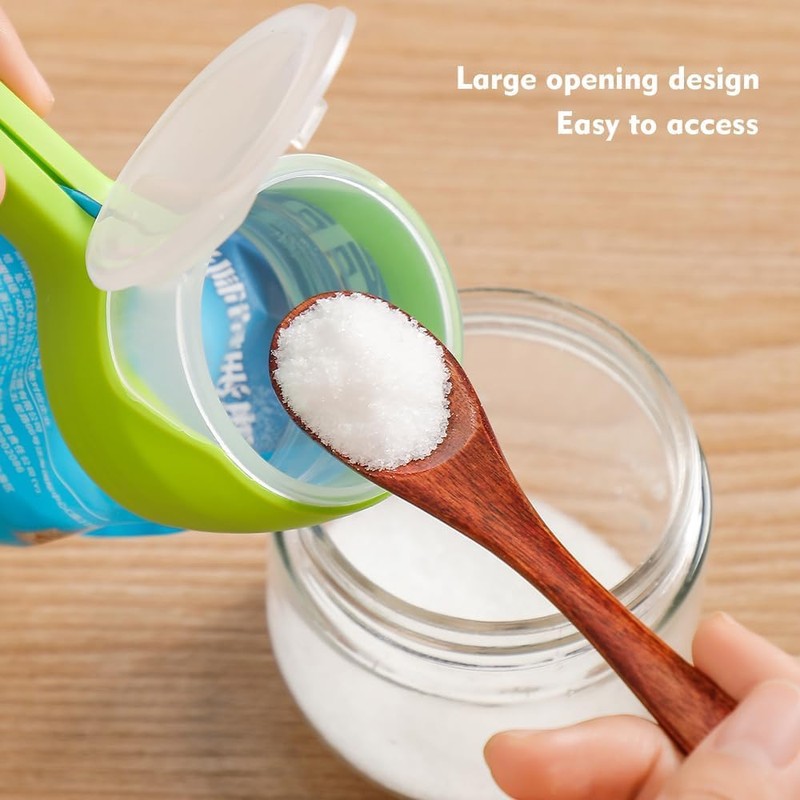 4Pcs Food Clip Set with Pour Spout,Bag Clips with Pour