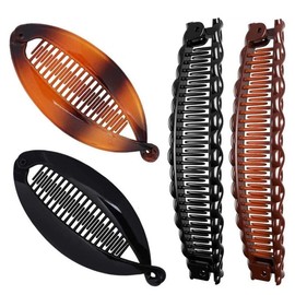 4 Stück Bananenspange, Bananen Haarspangen Damen, Banana Clip Dünnes Haar, Vintage Bananenspange, Geeignet für Langes, Lockiges Oder Glattes Haar,Banana Clips Haarspangen