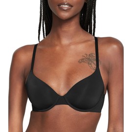 Victoria's Secret T Shirt Demi Bra, Lightly Lined, Smoothing, Bras for Women, Black (34DD)