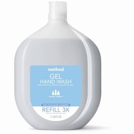 Method 328104 Naturally-Derived Gel Hand Soap Refill, Sweet Water, 34-oz. - Quantity 4
