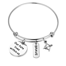 Brave Bracelet Movie quote Bracelet Our fate lives within us Brave Bracelet Jewellery Princess Gifts(Silver)