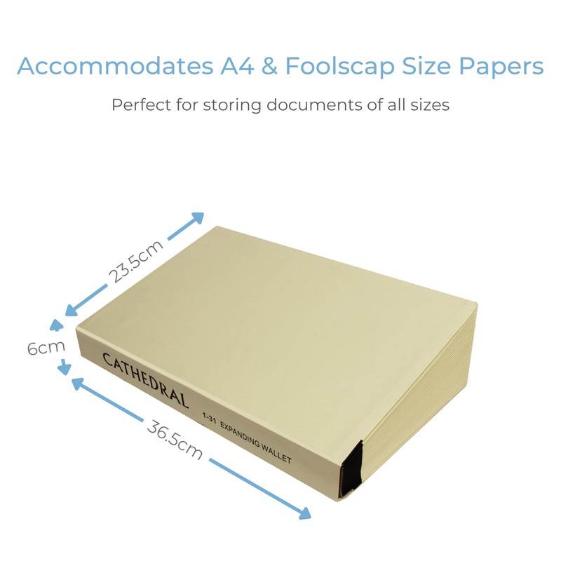 Cathedral Products 31 Pocket Manila Expanding File With Numbered Tabs