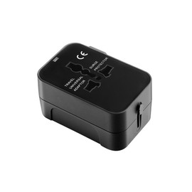 XMHEIRD Travel Adapter, Worldwide All in One Universal Travel Adaptor AC Power Plug Adapter Wall Charger with USB-C and USB-A Charging Ports for USA EU UK AUS Black