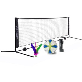 Aoneky 6.8ft Portable Soccer Tennis Set with Shuttlecock - Soccer Volley Set with Net and Ball - A Game Where Soccer Meets Tennis and Badminton