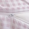NSNLGSGC Pink Gingham Duvet Cover Set King, Grid Simple Geometric