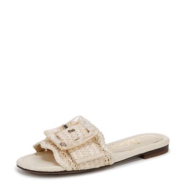 Sam Edelman Women's Bambi Flat Sandal, Linen, 8