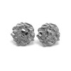 Textured Cookie Nugget Pierced Stud Earrings, Silver-Tone, 19mm