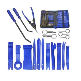 19 Pcs Trim Removal Tool Set, Car Panel Door Audio Trim Removal Tool Kit for Automotive Auto Clip Pliers Fastener Remover Nylon Tool Set