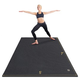 GXMMAT Large Yoga Mat 6'x4'/6'x6'/7'x5'(7mm/9mm), Extra Thick Workout Mats for Home Gym Flooring,Ultra Comfortable Non-Slip Quick Resilient Barefoot Wide Exercise Mat for Pilates,Stretching,Meditation