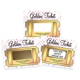My Scratch Offs - 20 Pack Valentines Day Golden Ticket Easy Scratch Off Stickers & Fun to Play DIY for Love Notes, Couples Gift, Promo Code, Ticket Games - Self Adhesive
