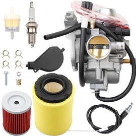 LTF400 Carburetor Replacement Compatible with 2002-2007 Suzuki LT-F400 Eiger 400 Carb,Includes Air Filter and Spark Plug