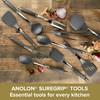 Anolon SureGrip Stainless Steel Meat Fork/Kitchen Tool, 13.25 Inch, Gray,46288