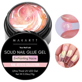 Makartt Fester Nagel Gel - 15g Glue Gel Press on Nails UV Nagelkleber für Tips Nagelspitzen Kleber Nagellampe Needed für Nail Art Nagelverlängerung,Enchanting Nacre