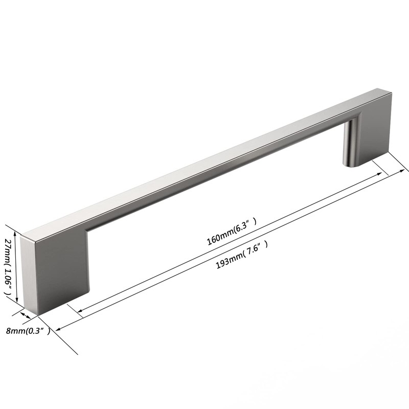 FURNIWARE 5 Pack Cabinet Pull,Brushed Nickel Cabinet Handles,Hardware Drawer Pulls,Solid