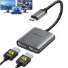 USB C to HDMI Adapter 4K@60Hz 2-IN-1 dual hdmi expansion