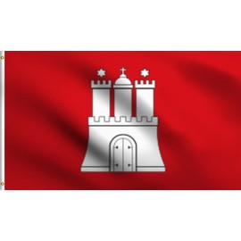 DMSE Hamburg Germany German Region of Hamburg Flag 3X5 Ft Foot 100% Polyester 100D Flag UV Resistant (3' X 5' Foot)