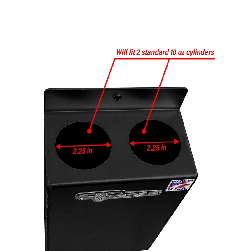 Pit Posse 468BK Co2 Carbon Dioxide Bottle Rack Aluminum Trailer