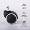 SKIR'CO Pack of 5 50 mm Rubber Chair Castors, Office