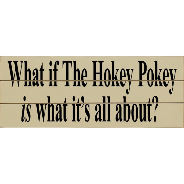 Slatted Wood Sign - What If The Hokey Pokey Is
