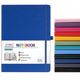 A4 Notebook - Notebook A4 with Premium Paper, Faux Leather Classic Writing A4 Notebook Journal, 8.35" X 11.45", Hardcover - Dark Blue…