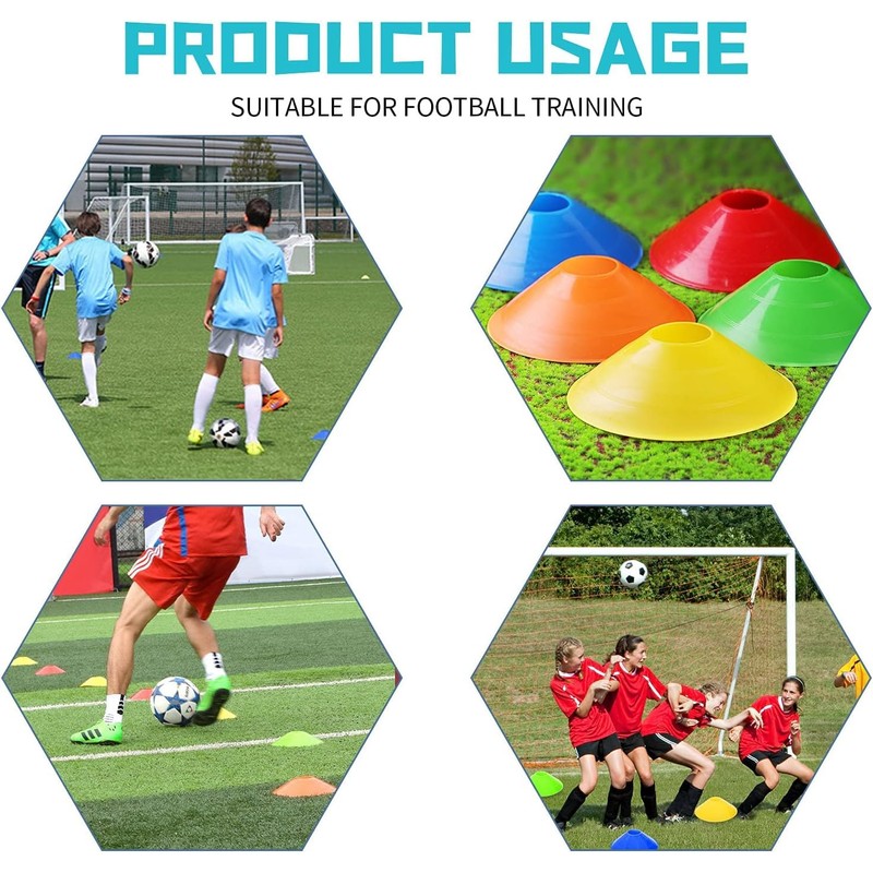 Mumoo Bear 20 Pcs Agility Field Cones, Soccer Markers Disc