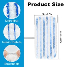 4 Pack Mop Heads Replacements for Ocedar Hardwood Floor 'N More Microfiber Mops,Terry Cloth Mops Refills 15 x 8 Flat Dust Mop Pads for O Cedar mop,Washable&Reusable Mopping Pads (Handle Not Included)