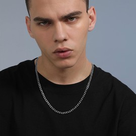 Curb Cuban Link Chain Stainless Steel Necklace Men and Women 22 inch Choker