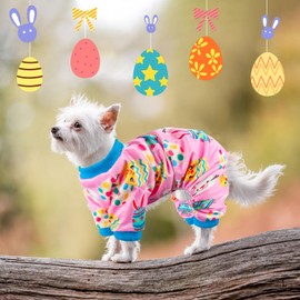 Dog Easter Outfit Dog Pajamas Soft Lightweight Velvet Dog Onesie Easter Dog Clothes for Small Medium Large Pet Dogs Cats