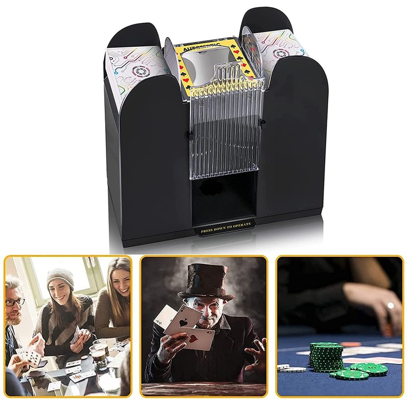 Nileole 6 Decks Automatic Card Shuffler, Battery-Operated for UNO,Phase10, Texas