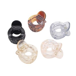 Lurrose - 5 pinzas redondas pequeñas para el pelo con diseño de pulpo antideslizante, para mujeres y niñas