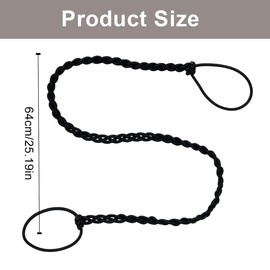 XPEX Pack of 2 Hair Bobbles Black 64 cm Sports Ponytail Holder Hair Bobbles Girls Hair Bands for Ponytail Holder for Thick Heavy and Curly Hair