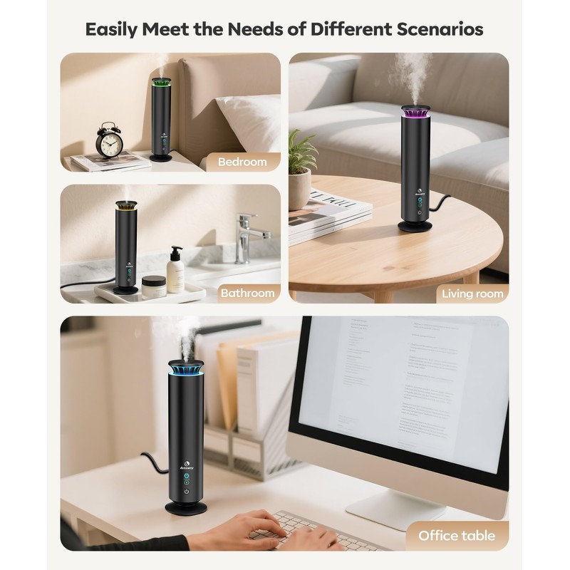 Waterless Scent Diffuser Kit,Scent Diffuser with 7 Lights and Breathing