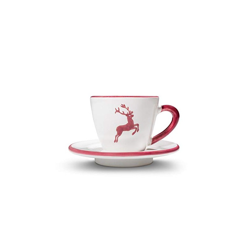 GMUNDNER KERAMIK Espresso for you Gourmet Crockery Set, Bordeaux Red