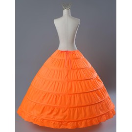 MISSYDRESS Full A-line 6 Hoops Floor-length Bridal Dress Gown Slip Petticoat Orange