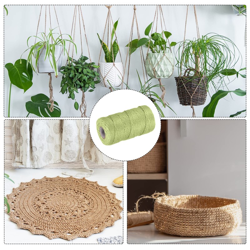 sourcing map 328 Feet Garden Twine, 2mm Craft Jute Twine