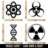 Science Symbols Atom DNA Biohazard Radiation Rubber Stamp Set for