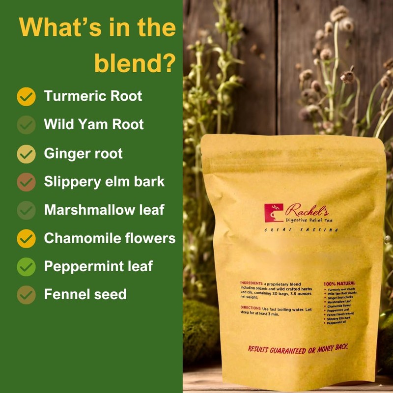 (60 Bags/120 Cups) Rachel’s Tea: Turmeric, Wild Yam, Ginger, Marshmallow,