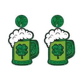St. Patrick'S Day Earrings for Women Shamrock Dangle Earrings St Patty'S Jewelry Gift Green Drop Earrings for Girls