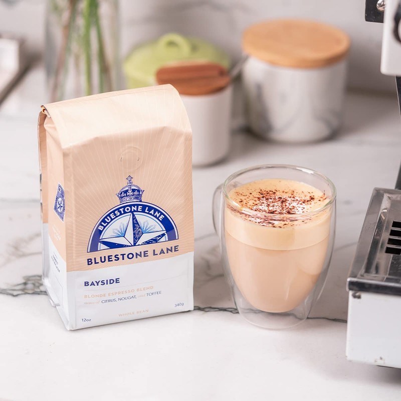 Bluestone Lane Coffee Beans, Bayside Blonde Light Roast, Whole Bean,